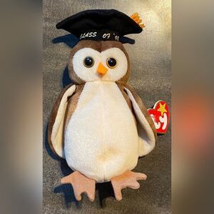 Beanie Babies Wise The Owl Graduation Class Of 1998 6” VTG NIB